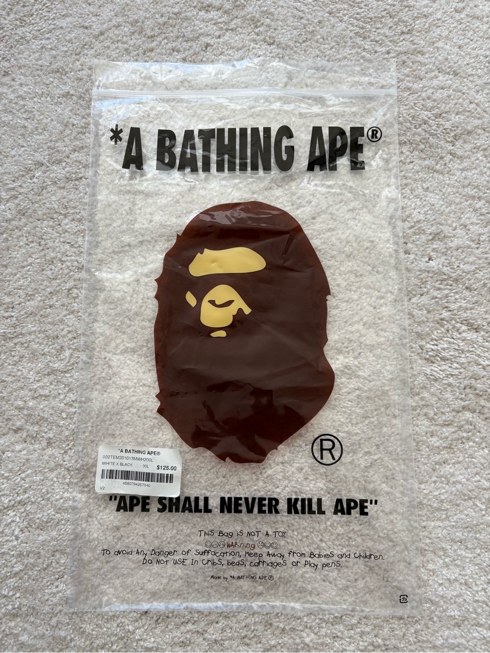 BAPE A Bathing Ape - Tshirt Garment or Gift Storage Bag